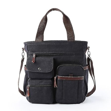 Menn Messenger Bag Casual Business Skulderbag Passer 14 tommers Laptop, svart