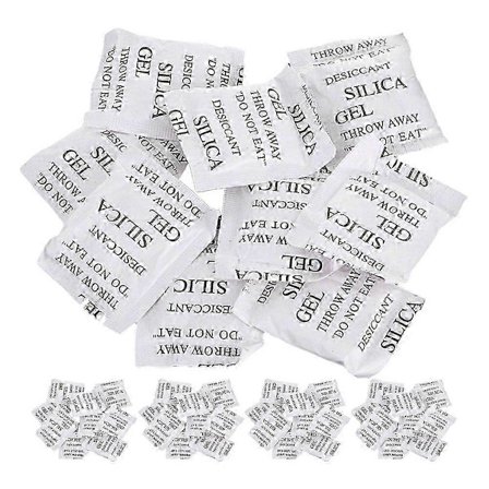 100 stk. Silikagel Tørkemiddel Tørre Poser Fuktighetsabsorberende Tørkemiddelposer