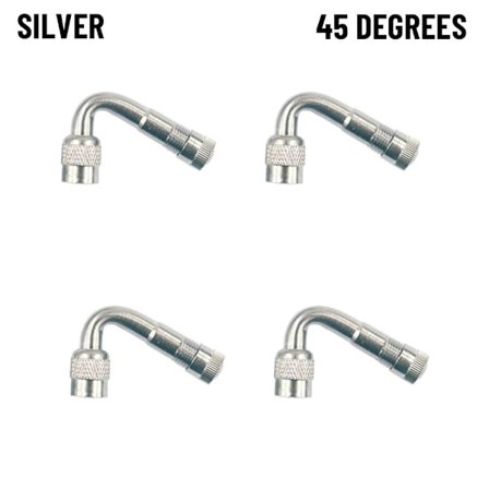 Ventilforlænger adapter Vinkel bøjet SØLV 45 GRADER