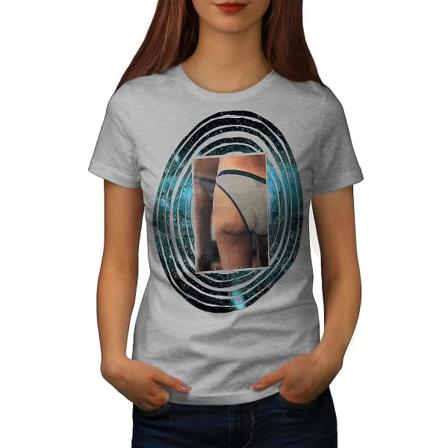 Ass Girl Space Naken Dam Grå-skjorta S