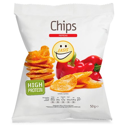EASIS Paprika Chips 50 g, Helse & Madvarer, Snacks, Chips & Kiks