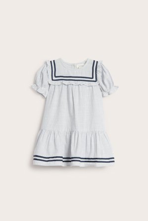 Newbie | Lyhythihainen raidallinen mekko Sininen 80 | Sininen