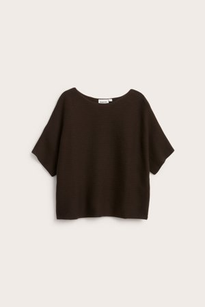 Kappahl | Ribbstickad tröja Mörkbrun XS | Mörkbrun