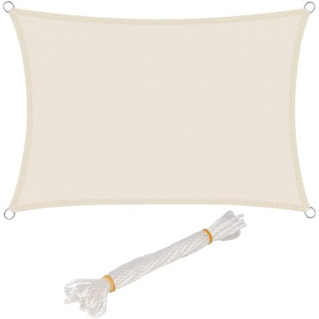 Rootz Sun Sail - Sun Shade - UV -suojakatos - Lohkot 93% aurinko - valkoinen 2x3m - Veden hylkivä ja kyynäresistentti