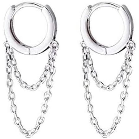 (Silveriga)Små bågeörhängen för kvinnor, flickor Huggie Helix Ca,ZQKLA