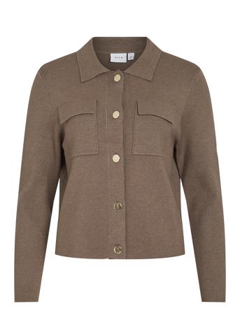 Vicassie L/S Knit Jacket/R Brown Vila