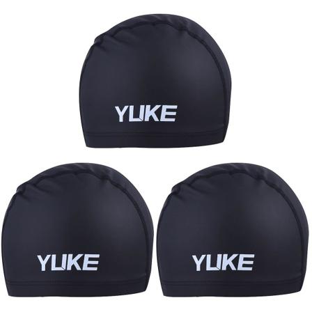 3 stk Elastiske Svømmehetter Unisex Vanntette Svømmehår Ørebeskyttende Hatter For Voksne (svart) 3 stk 3 pcs 25.5X15cm