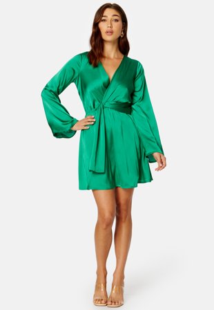 BUBBLEROOM Nichelle Knot front Dress Green Klær