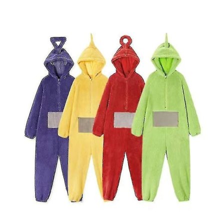Teletubbies Onesie Pyjamas Voksen Tykk Korallfleece Lilla L