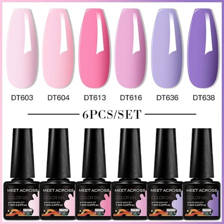 6st Nagellack Gel Set DIY Nagelkonst Semi Permanent UV LED Gel Kit För Naglar Dekoration Manikyr Blötläggning Målning Vernis Design