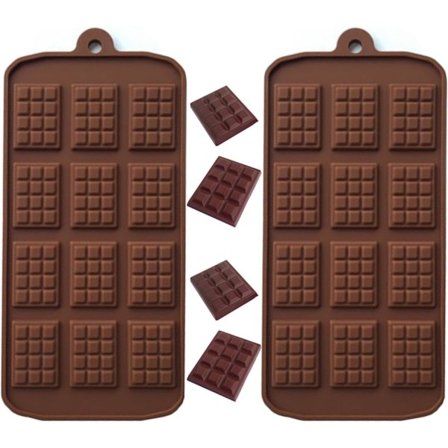 2 stk. Mini Silikone Chokoladeforme, Non-Stick Chokoladeform, Brun Isbakke Slik Chokolade Bage Køkkenform (Brun-2 Pakke)