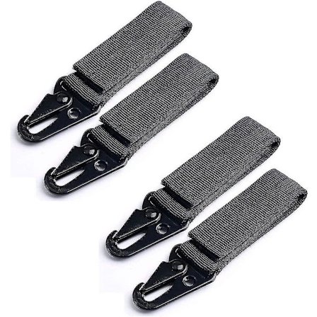 4 kpl Taktiset Varusteet Karabiiniklipsi, monitoiminen Nauha Vaelluskoukku, taktinen Vyölenkki Ripustuskarabiinit Koukku Nylon