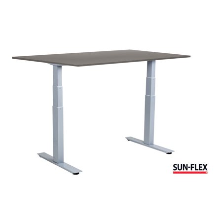 SUN-FLEX Bord VI höj/sänk 140x80 grå/grå - Lyreco - Kontorsmöbler och inredning - Bord och hurtsar - Skrivbord - Höj/sänkbar