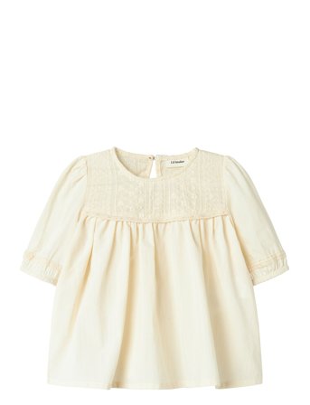 Lil'Atelier Nmfdaisy Ss Loose Shirt Lil - Cream - 98