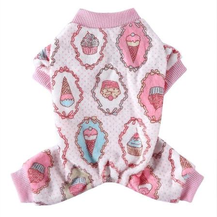 Hundpyjamas Vinter Hundkläder Print Varma Jumpsuits Kappa För Små Hundar Valp Hund Katt Chihuahua Pomeranian Kläder Jumpsuits 15 M