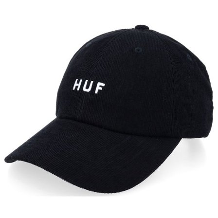 HUF - Svart unconstructed Keps - Og Corduroy 6 Panel Cv Hat Black Dad Cap @ Hatstore