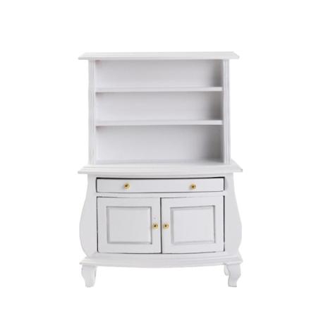 Micro Miniatyr Möbler Tiny Småskalig leksak Doll House DIY Decora Mini 1:12 Tecknad fet bokhylla White
