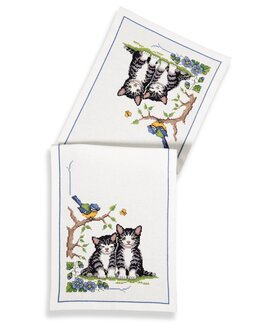 Stickpackung Läufer Katzen in der Frühlingssonne