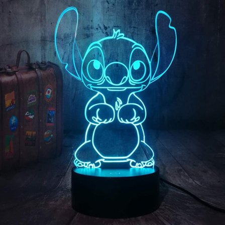 Lilo & Stitch Lampe Tegneserie Søt Stitch Figur Venner 3D LED