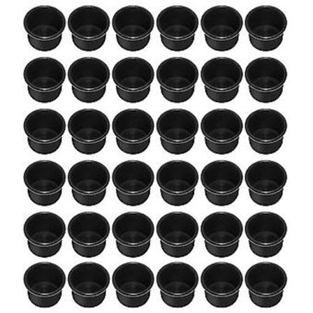 Förpackning med 36 st Mini Ljuskopp Metall Ljushållare Svart Aluminium Ljuskrona för DIY Ljustillverkning och Heminredning