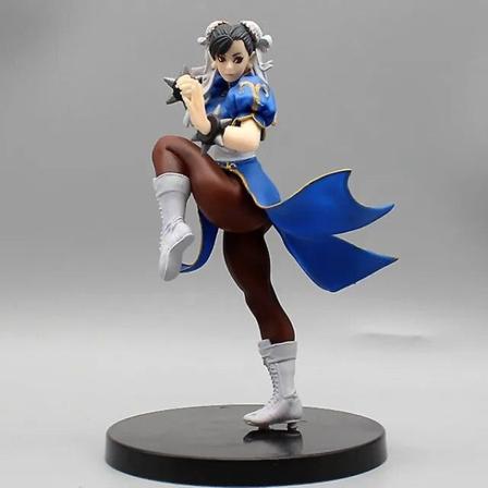 18cm Street Fighter Figurer Chun-li Pvc Action Figurer Chun Li Fighting Statue Dekoration Dockor Samling Modell Leksaker Present [DB] 18cm with box