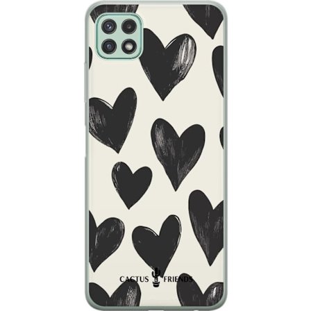 Kompatibel Mobilcover til Samsung Samsung Galaxy A22 5G Cactus and Friends - Bold Black Love Pattern