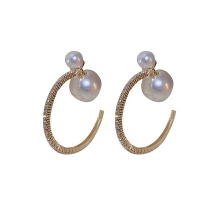 Geometriske perle diamant øreringe fashion atmosfæriske øreringe