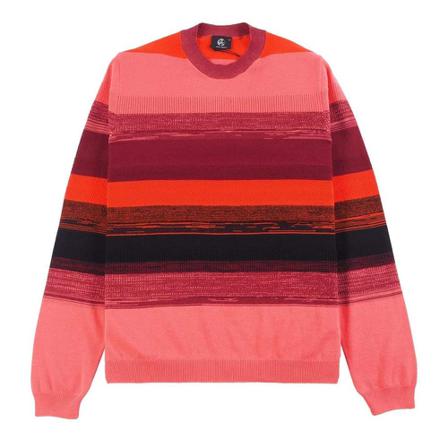 PS By Paul Smith Striped Crew Neck Pink, Herre Strik