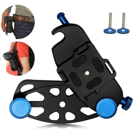 Kameramonteringsryggsekkbelteklips Hurtigutløsning Aluminiumlegering for SLR SLR-kamera, GoPro-kamera (Blå)