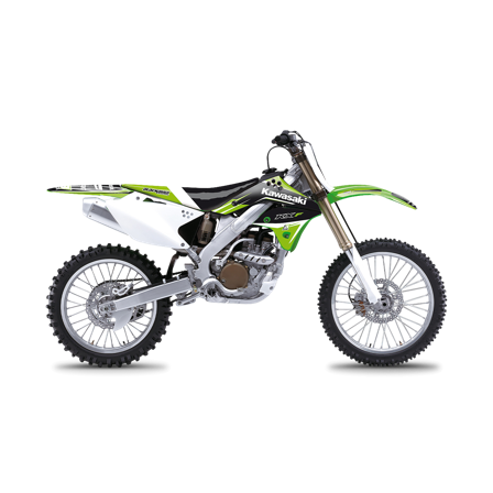 Kit Adesivi Completo Blackbird Dream 4 con Coprisella Verde-Nero-Bianco - Kawasaki KX 250F 2006-2008