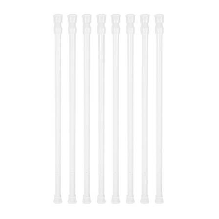 8 Små Spännstänger 40 cm till 71 cm Fjäderförlängningsbar Gardin Duschdraperi Teleskopisk