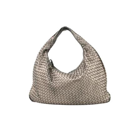 Bottega Veneta Vintage, Pre-owned Leather shoulder-bags Grijs, Dames, Maat:ONE Size,nylon