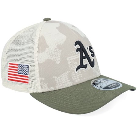 New Era - MLB Camo trucker Cap - Oakland Athletics MLB Armed Forces Day 9FORTY Mc Stone/Olive A-frame Trucker @ Hatstore