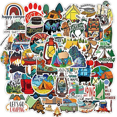 50 stk Outdoor Camping Stickers Wild Travel Stickers PVC Graffit