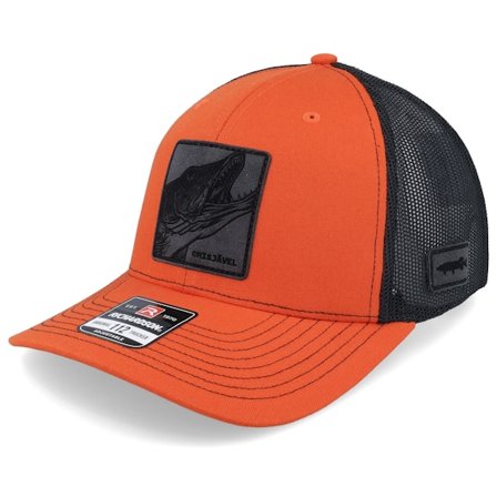 Skillfish - Orange - trucker - Cap - Grisjävel Laser 112 Split Orange/Black Trucker - Hatstore