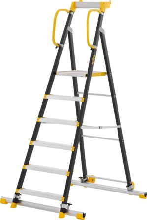 W.steps 200P W 200P-6 SF2 Trappestige med trinnfot, 1450 mm, Stiger & stillaser