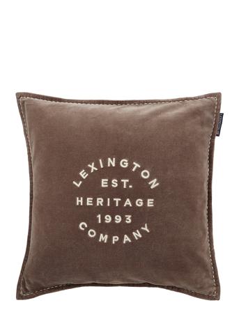 1993 Logo Organic Cotton Velvet Pillow Cover Home Textiles Cushions & Blankets Cushion Covers Brown Lexington Home