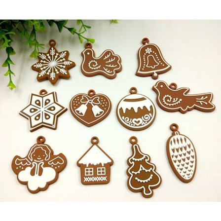 Peberkagemand Juletræspynt Mini Julehængende Pynt Peberkage Statue Juletræspynt Festivalpynt og Kunst
