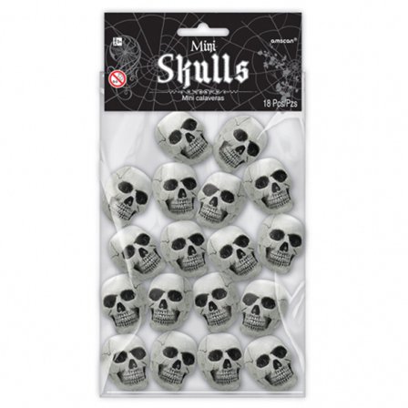 Mini Skallar Trick Or Treat Plast 5 x 2.54 cm 18-pack - Halloween Dekoration - Kalaslagret.se