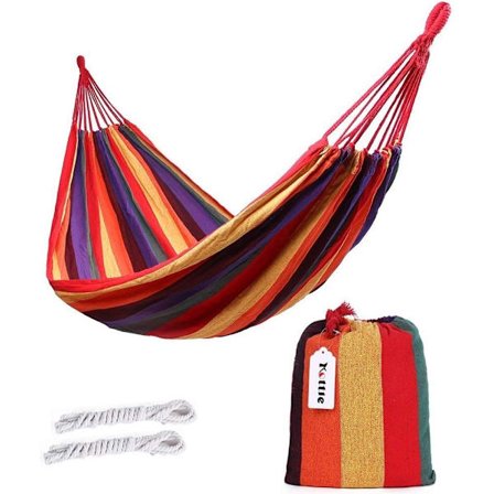 Brasiliansk Hængekøje Blød Bomuldsstof Udendørs Dobbelt Bred 2 Personer