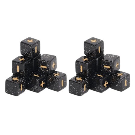 20 st 16mm Tärningssats Matematik Operation Beräkning Minus Tecken Plus Leksaker för Barn Klassrumsundervisning Tillbehör Svart