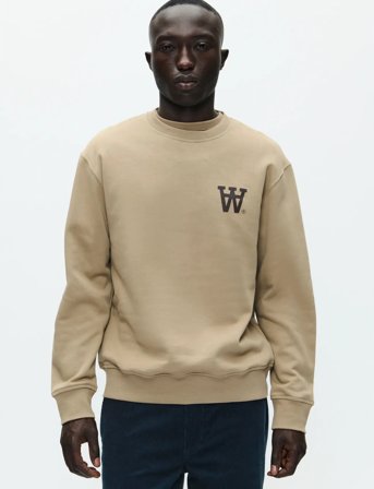 WOOD WOOD Wwnoel Aa Chest Print Sweatshirt - Beige - XS