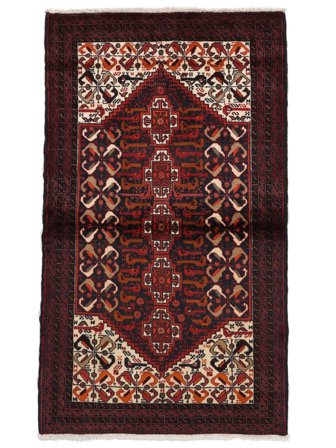 Persischer Belutsch Teppich 96X167 Schwarz/Dunkelrot (Wolle, Persien/Iran)