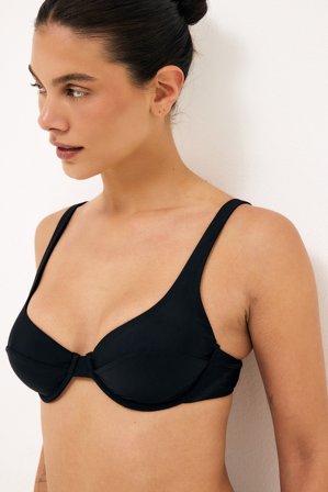 NA-KD Wide Strap Bikini Bra - Bikinier - Sort - EU 70D
