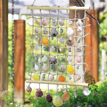 Middelhavs Naturlige Skalgardin Væghængende Vindklokker