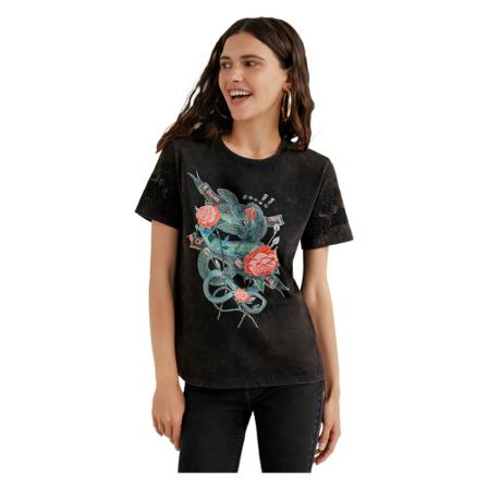 Desigual T-shirts print Sort, Dame