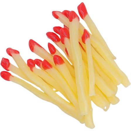 20 stk. kunstige pommes frites med ketchup, model simulation, kunstig