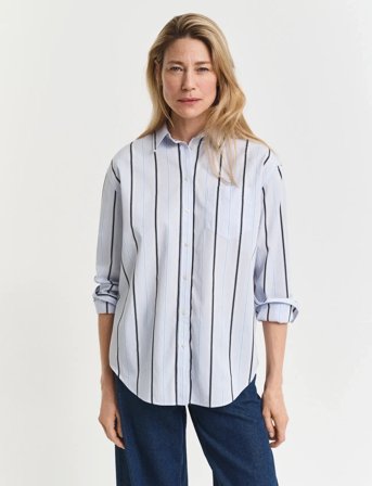 GANT Rel Classic Poplin Striped Shirt - Blue - 42