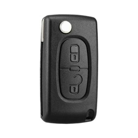 2 knapper nøkkelskall kompatibel CE0523 sammenleggbar flipnøkkel for Peugeo