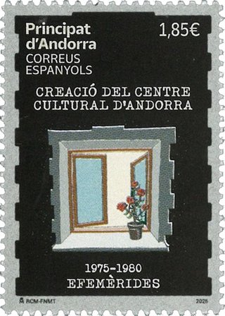 Spansk Andorra - Kulturcenter 50-års jubilæum - Postfrisk frimærke
